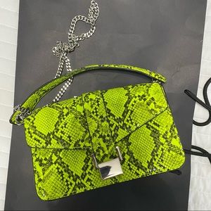 Zara green reptile small bag